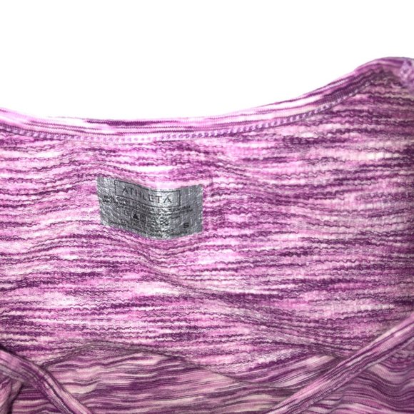 Athleta purple stripe muscle tee tank top work out S - Picture 7 of 9